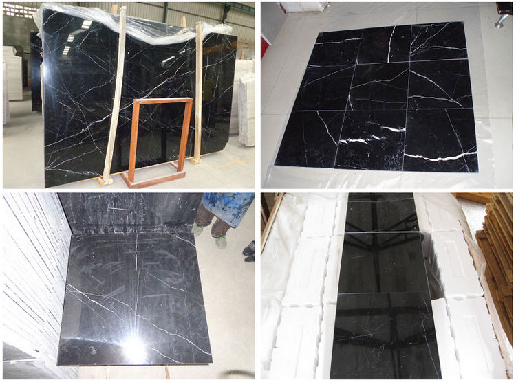 China Marble Floor Tiles, Nero Marquina Fine